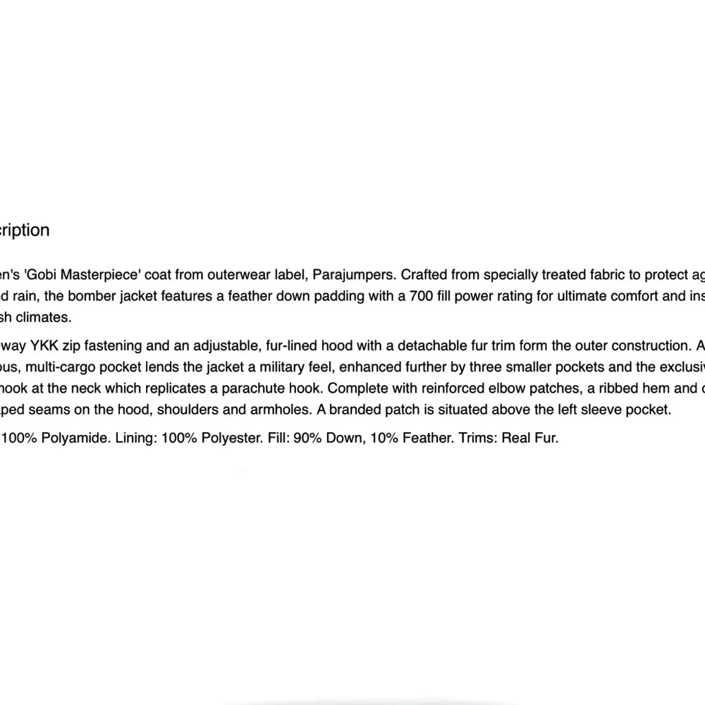 Parajumpers Gobi Base Down Jacket size M New with Tags - Picture 14 of 16